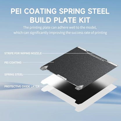 Official Creality K1C Build Plate 235x235mm Textured PEI Sheet with Nozzle Cleaner Flexible Spring Steel Magnetic Platform Plate for K1/K1C/K1 SE/Ender 3/3 V2/3 V3/3 V3 KE/3 V3 SE/3 Neo/3 V2 Neo - style: K1C Textured