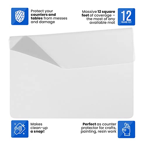 Super Jumbo Silicone Mat 36” x 48” - 3 by 4 Feet. by MonsterMat (Super Jumbo 48 x 36, Translucent) - color: Translucent