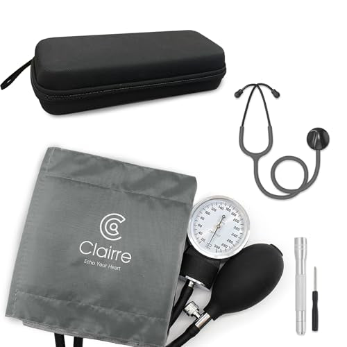 Single Head Stethoscope & Manual Blood Pressure Cuff Set for Nurses - color: Gray, style: With Premium Stethoscope Kit