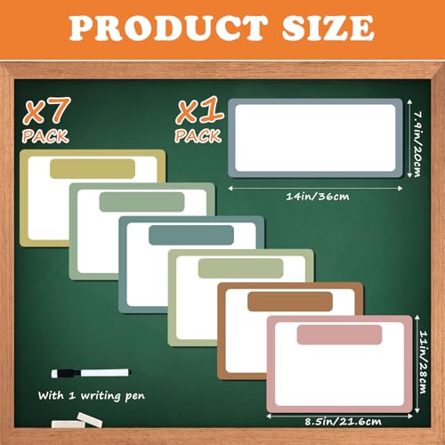 EggSun 7Pcs Magnetic Write & Wipe Paper Organization Chart, Pen Dry Erase Objectives Labels Learning Magnets for Classroom Organization Whiteboard Teacher Student Teaching Supplies,Blue and Pink - style: Blue and Pink