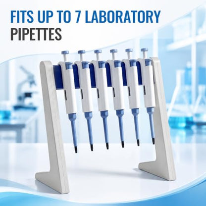 Laboratory Pipette Stand 6 Place Pipettor Rack, Stable L Shaped - style: L Shaped, Hold 6 Pipettors