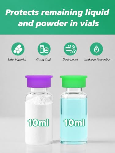 10ml & 30ml Vial Caps, Silicone Peptide Vial Covers, 35 Pack, 7 Colors - color: 5ml_35pcs