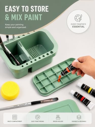 DUGATO 3-in-1 Paint Brush Cleaner, Brush Basin Washer, Green - color: Green