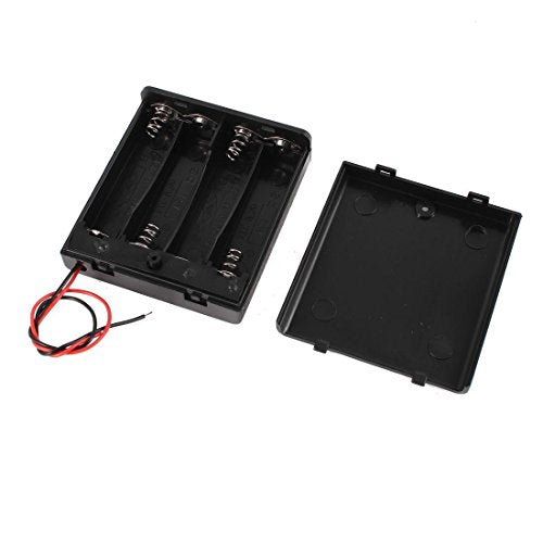 4 x 1.5V AA Battery Case Holder, Black, 2 Pack