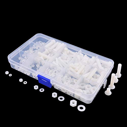 M2 M2.5 M3 M4 M5 M6 Nylon Screws Nuts Washers Assortment Kit