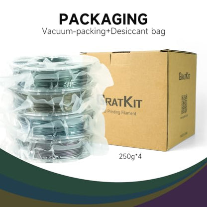 GratKit Starry Sky PLA, Glitter PLA Filament 4*250g, Blue,Green,Purple,Gold - color: Starry-blue,green,purple,gold
