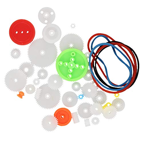 Fielect 43Pcs Plastic Gear Kit With Assortment Accessories for DC Motor Robot - color: 43pcs