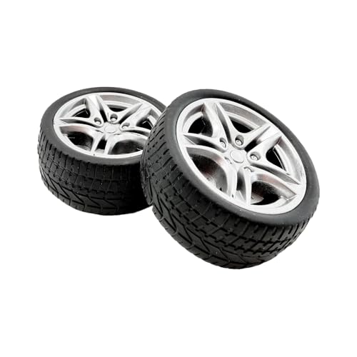 12PCS Toy Wheel RC Car Rubber Tire Wheel with Round Rod Shaft Axles for RC Car Truck Robot Boat Helicopter DIY Model Toy Building Project (3x48mm) - style: 3x48mm
