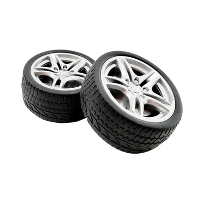 12PCS Toy Wheel RC Car Rubber Tire Wheel with Round Rod Shaft Axles for RC Car Truck Robot Boat Helicopter DIY Model Toy Building Project (3x48mm) - style: 3x48mm