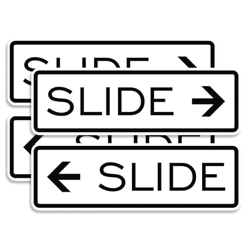 Classic Slide Door Sign - White - Small (2 Sets - 4 Signs) - color: White, size: 4" x 1.25" - Small (2 Pack)