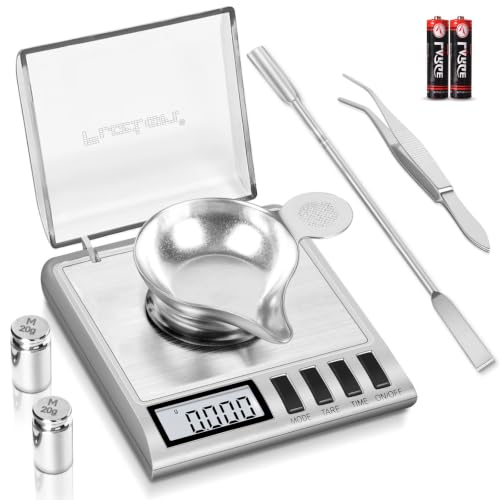 Fuzion Digital Milligram Scale, 50g/0.001g Powder Scale with 6 Accessories - color: Silver