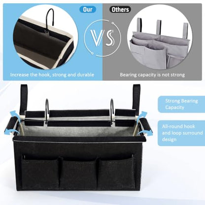 Bedside Caddy Bedside Storage Bag for Headboards/Bunk Bed - color: 1PC New Black