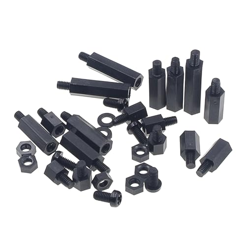 M4 Black Nylon Male-Female Standoffs Screws Nuts Flat Washers Kit - size: 290PCS/M4(Black)