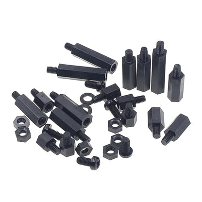 M4 Black Nylon Male-Female Standoffs Screws Nuts Flat Washers Kit - size: 290PCS/M4(Black)