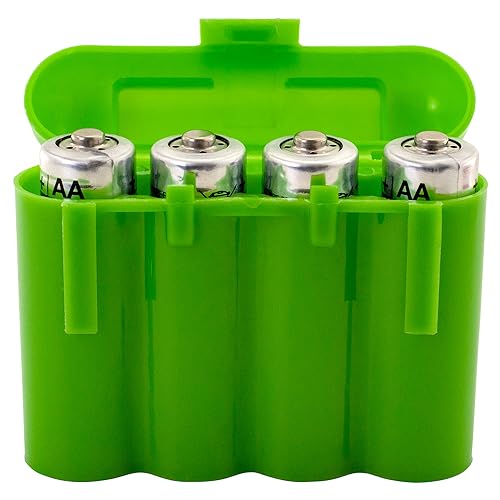 3 Pack AA / AAA / CR123A Green Battery Holder Storage Cases