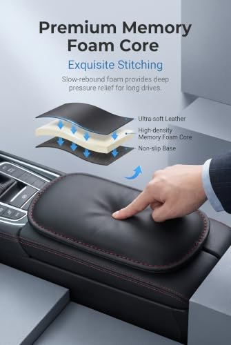 2 PCS Car Armrest Pads, Memory Foam Knee Cushion for Door Console