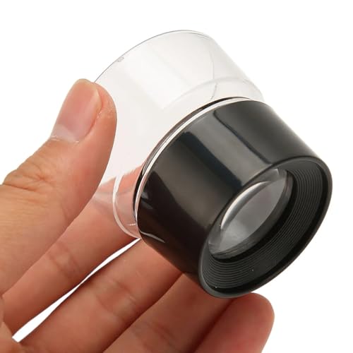 10X Power Black/Clear Stand Magnifier, Ambient Light Pocket Magnifier Wine Cup Shape Magnifying Loupe Glass Pre-Focused Loupe for Viewing Plants, Coins, Stamps, Maps, Fine Print,Wildlife