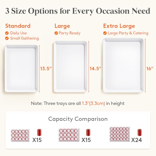 Lifewit 6 Pcs Extra Large Serving Trays for Party, 16" x 12" Food Platters - size: Extra Large (16" x 12")