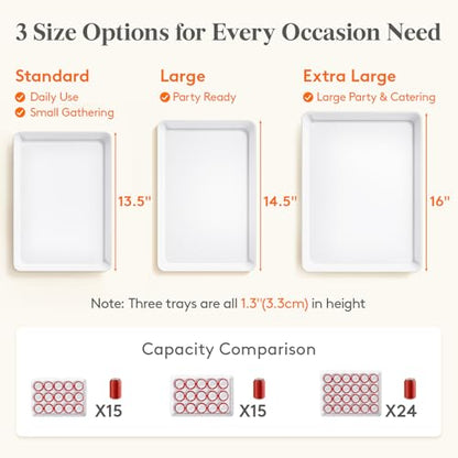 Lifewit 6 Pcs Extra Large Serving Trays for Party, 16" x 12" Food Platters - size: Extra Large (16" x 12")