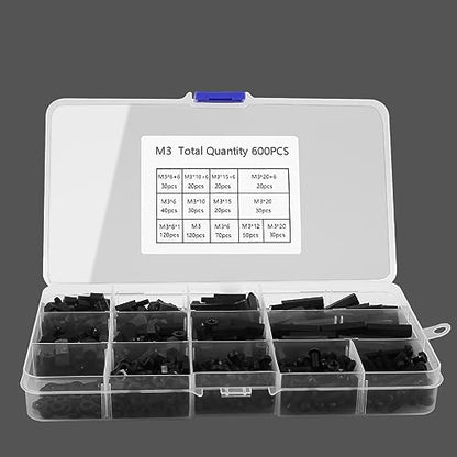 Meafeng 600PCS M3 Male Female Nylon Hex Spacer Standoffs Screws Nuts