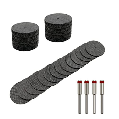 50pcs Rotary Tool Cut Off Wheels 1-1/4'' Fiberglass Reinforced Cutting Wheel Discs with 4Pcs Mandrels Rotary Tool Accessories for Cutting Metal, Wood, Stone - style: 1-1/4''
