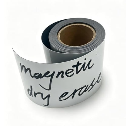 Dry Erase Magnetic Tape, 3 in x 12ft, Self-Cut Magnet Post it Notes Sticky Label Roll - Reusable Whiteboard Strips for Toolbox, Cabinet, Whiteboard, Classroom, Garage & Warehouse Organization, White - color: 3 in X 12ft, 1 Roll