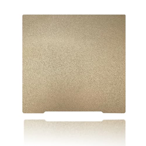 254x241mm Gold PEI Build Plate for Prusa I3 MK3/MK3S/MK3S+/MK2.5S, Double Sided Textured PEI Flexible Spring Steel Platform Heated Printing Bed for Prusa I3 MK3/MK3S/MK3S+/MK2.5S 3D Printer - size: 254x241mm