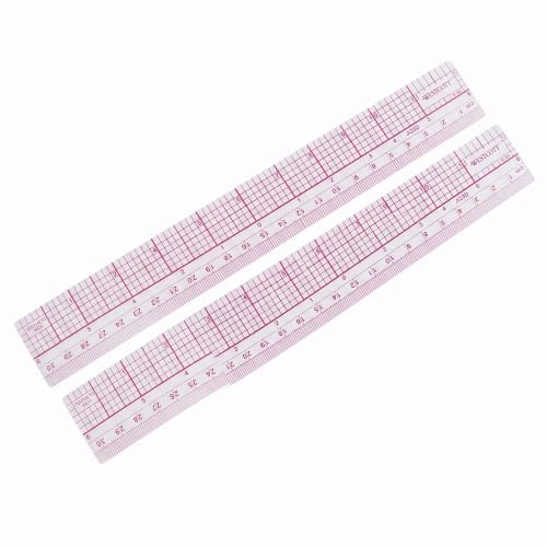 Westcott 10ths/Metric Beveled Ruler, 12-Inch/30cm (B-65), Clear (Pack of 2) - size: 1 Count (Pack of 2)