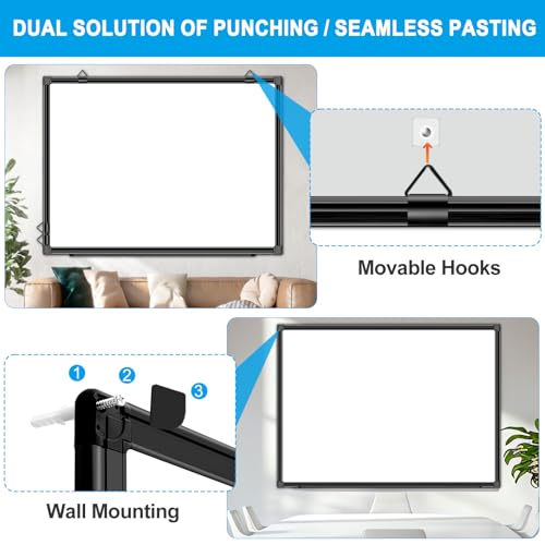 H-Qprobd 48"x36" Magnetic White Board Dry Erase Wall Mount Whiteboard - Office Home Classrooms White Board Hanging Writing Board with Black Aluminum Frame - size: 48"x36"