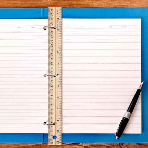 AmazingSpark 12 Pack Wood Rulers Dual Scale Student Ruler 12 Inch/30 cm
