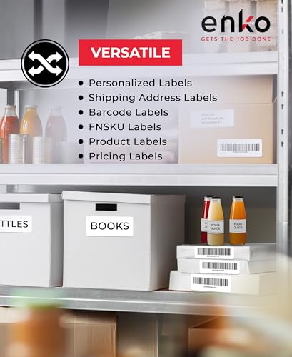enKo 4 x 2 in 12 Rolls | 9000 Direct Thermal Address and Shipping Labels - size: 12 Rolls - 9,000 Labels
