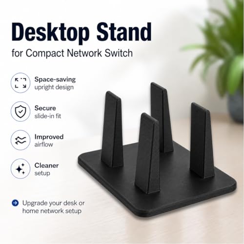 SplashNColor Desktop Stand for Ubiquiti UniFi USW Flex Mini Switch – Upright Space-Saving Holder | Improved Airflow Ventilation | Clean Network Setup | Home Office Server Rack