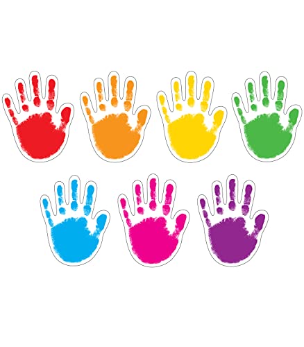 Carson Dellosa Colorful Helping Hands Bulletin Board Cutouts, Colorful Decor for Bulletin Board Decorations, Cubby, Chalkboard, Locker Decorations, Crafts, and Classroom Decor (42 pc) - size: Regular, style: Handprints