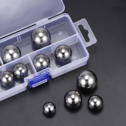 uxcell 4pcs G10 Precision Balls Assortment Kit 5/8" 3/4" 7/8" 1" Chrome Steel Solid Bearing Balls