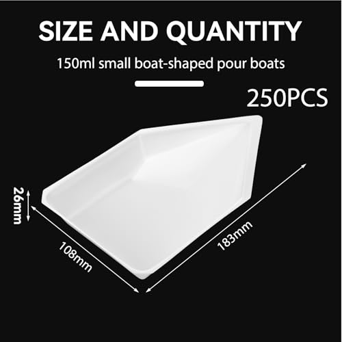 250 Pcs Weigh Boats, 150ml Small Disposable Plastic Scale Trays - size: 150 ml