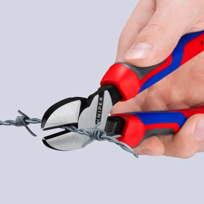 KNIPEX Tools - High Leverage Angled Diagonal Cutters, 12 Degree Angled, Multi-Component (7422200SBA), 8 inches