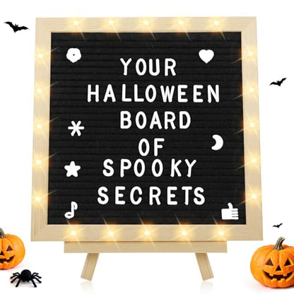 Aulock 10×10" Light up Felt Letter Board with Changeable Letters & Tripod - color: Black