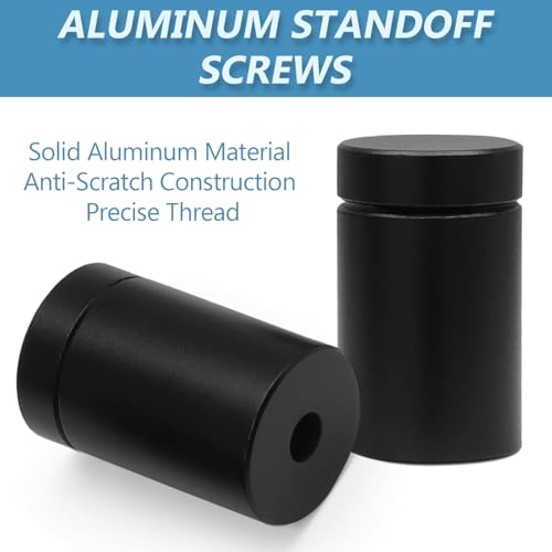 Luomorgo Aluminum Standoff Screws, 5/8" x 3/4", Black, 12 Pcs - color: Black, size: 5/8" x 3/4"