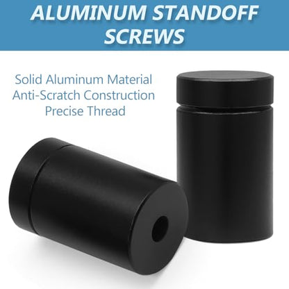 Luomorgo Aluminum Standoff Screws, 5/8" x 3/4", Black, 12 Pcs - color: Black, size: 5/8" x 3/4"