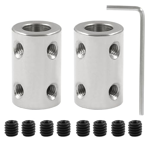 BokWin 2 Pcs 8mm to 8mm Bore Rigid Coupling Shaft Coupler - size: 8mm to 8mm