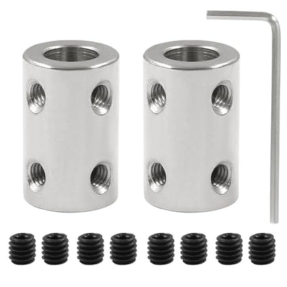 BokWin 2 Pcs 8mm to 8mm Bore Rigid Coupling Shaft Coupler - size: 8mm to 8mm