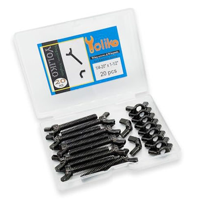 20 Pcs Black Zinc Coated 1/4"-20 x1-1/2 Wing Screw Bolts and Wing Nuts Kit Hand Twist Tighten Wing Head Butterfly Screws and Nut Fasteners Assorted Kit - size: Black 10pcs 1/4"-20x1-1/2" WingScrew&10pcs WingNut