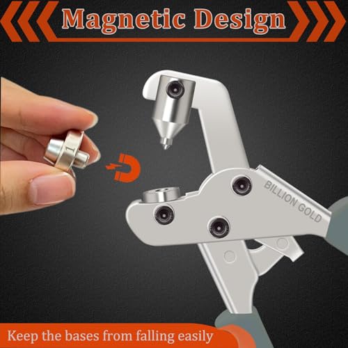 Snap Button Kit, BILLION GOLD Snap Fastener Tool 20 Sets Metal Snap Buttons