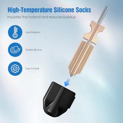 Silicone Socks for Flashforge Adventurer 5X / AD5X, High Temperature Resistant Hotend Silicone Covers, 3D Printer Accessories, 6-Pack - color: Silicone Sock