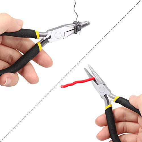 Mini Long Nose Pliers for Jewelry Making 4.5-Inch Needle Nose Pliers with Smooth Jaw Chain Nose Pliers Spring Loaded Pliers Jewelry Repair Pliers Beading Jewelry Repair Tool - size: Chain Nose