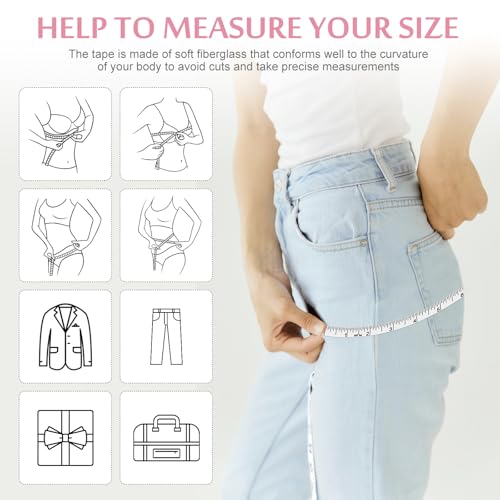 Measuring Tapes for Body Measurements, 5 Pack Soft Tape Measure 60-Inch & 1.5 Meter Dual Sided Measuring Tape Retractable, Craft Tailor Fabric Cloth Sewing Weight Loss Body Measuring Tape