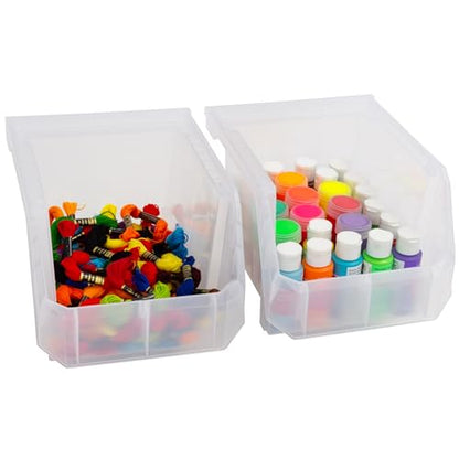 ReadySpace Medium-Tall Stackable Plastic Storage Bins, 4-Pack, Clear - color: Clear, size: Medium-Tall, 4-Pack