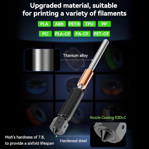 Creality K1C/K1 SE E3D Nozzle 0.4mm, Official E3D Obxidian High Flow Nozzle, Upgrade 3D Printer Hotend Hardened Steel High Speed Nozzle for Creality K2 SE/Ender 3 V3 SE KE/K1/K1 Max 3D Printers 1PCS - size: 0.4mm E3D
