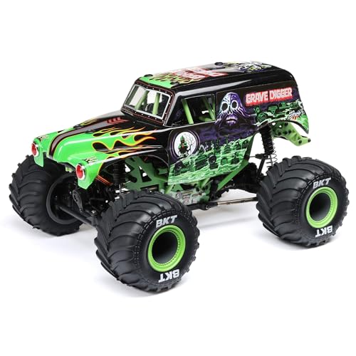 Losi 1/18 Mini LMT Grave Digger 2S 4X4 RTR Brushed Monster Truck Battery & Charger Included Green LOS01026T1 - color: Green