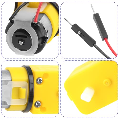 10Pcs Vgoohobby TT DC Gearbox Motor Dual Shaft 3-8V Gear Motors 200RPM Ratio 1:48 Shaft Motor with 2.54mm Wire for Arduino DIY Car Robot Toys